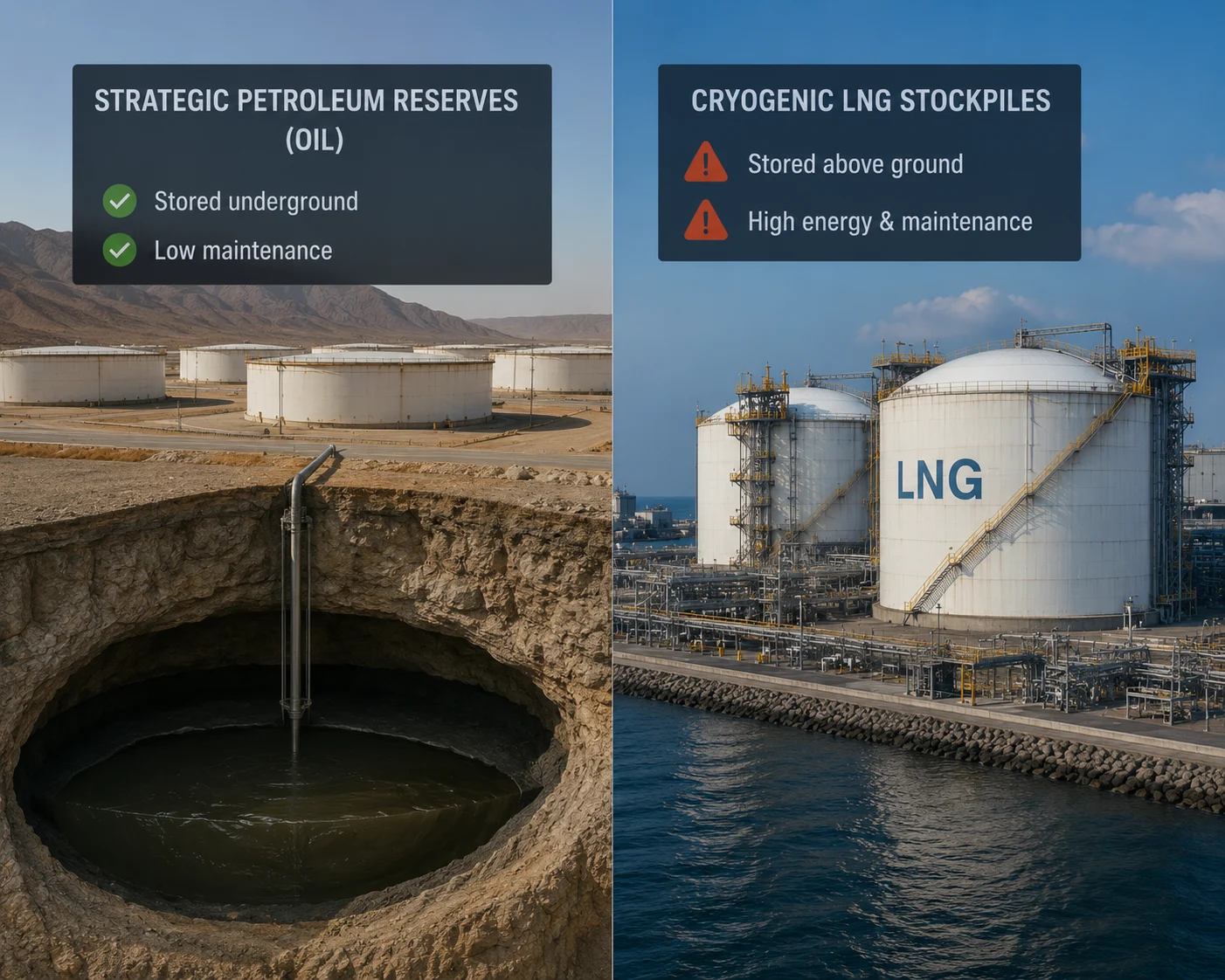 Structural Metrics: Strategic Petroleum Reserves vs. Cryogenic Gas Stockpiles